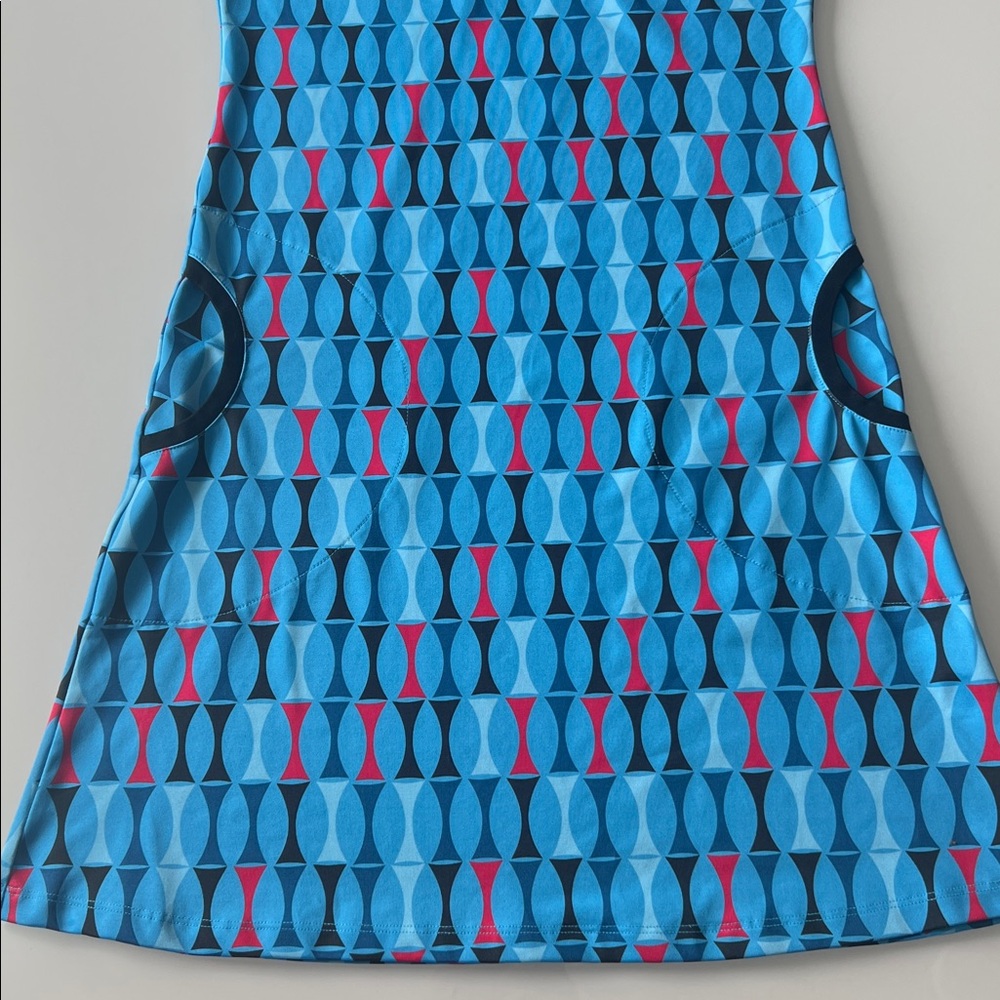 Lesley Evers Retro Mod Dress Stretch Pop Art 60s- Made in USA Sz XS - Picture 3 of 9